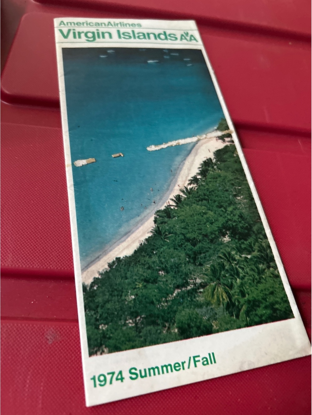 American Airlines summer 1974 Virgin Islands map